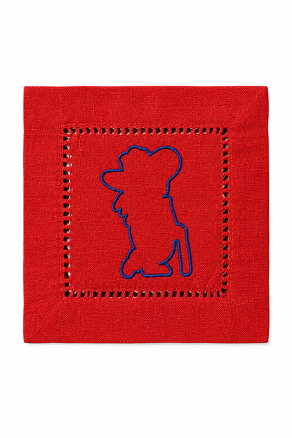 Colonel Reb linen cocktail napkins in assorted colors, set of 4