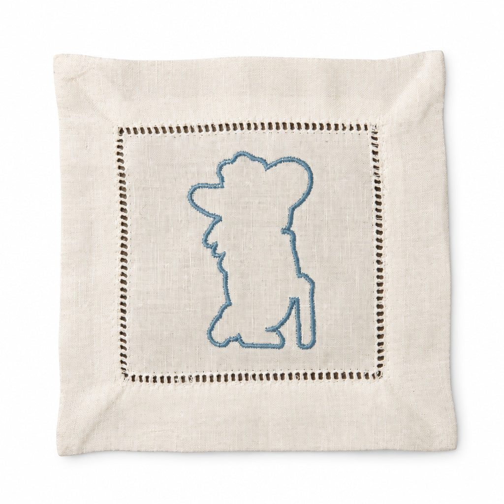 Colonel Reb linen cocktail napkins in white, set of 4