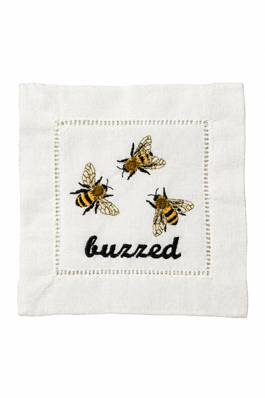 Buzzed linen cocktail napkins, set of 4