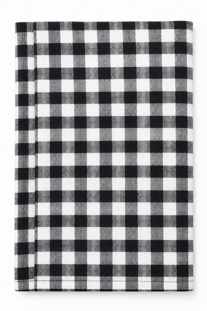Black and white gingham fabric for the Halloween candy bucket