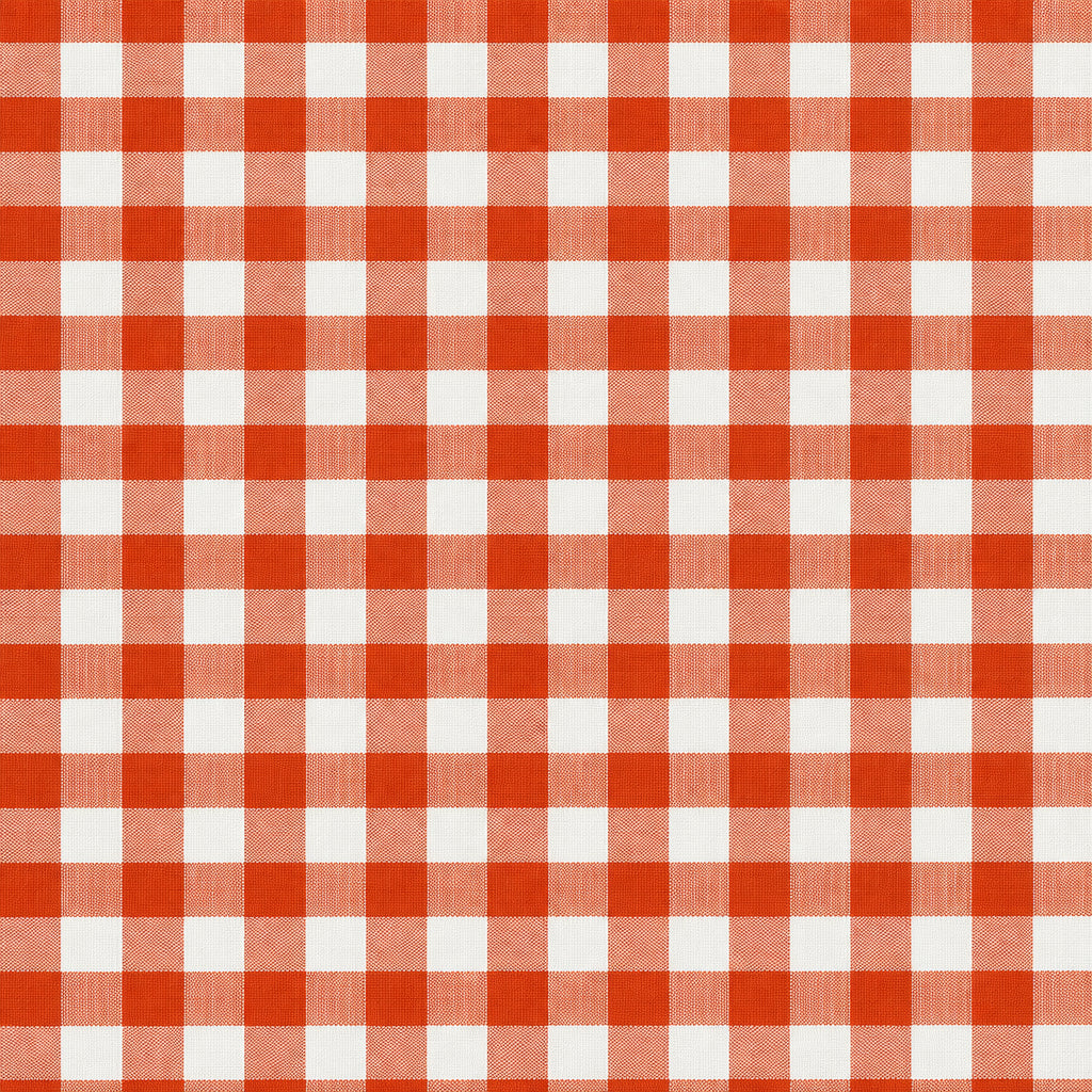 Orange and white gingham fabric for the Halloween candy bucket