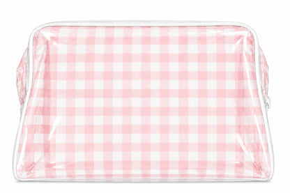 Pink gingham cosmetic case