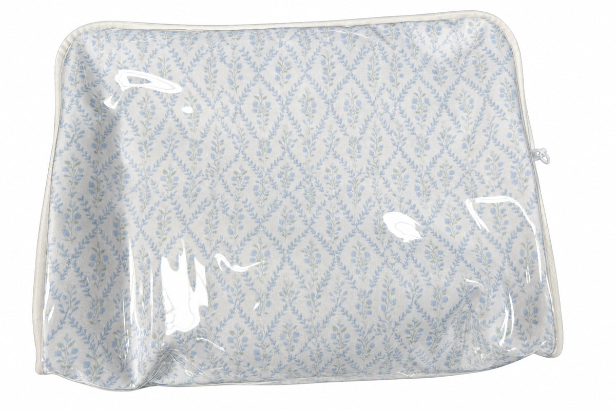 Green and blue floral cosmetic case