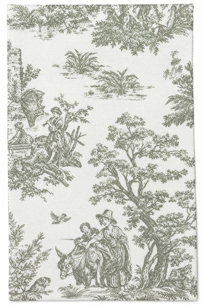 Tan toile wreath sash fabric