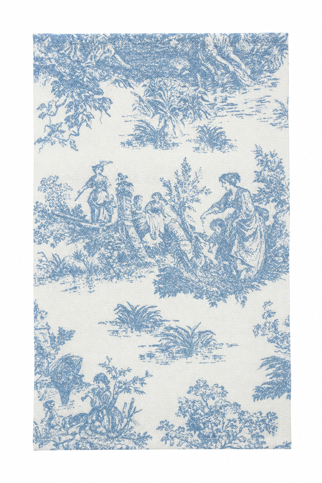Baby blue toile wreath sash fabric