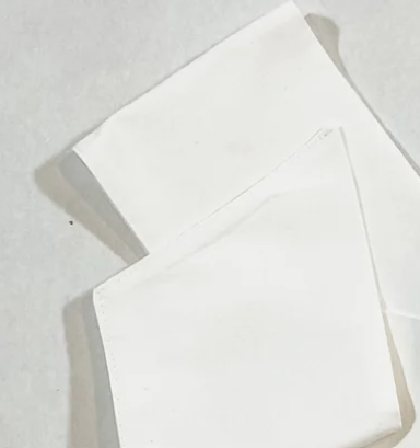 White solid wreath sash, folded