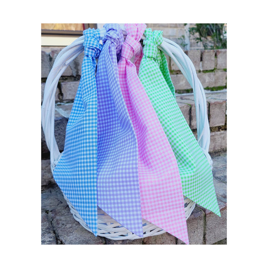 Royal blue and white gingham fabric for the gingham wreath sash
